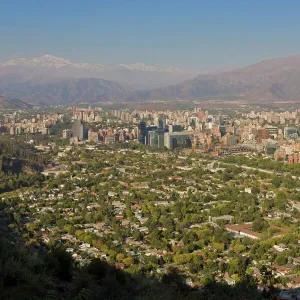 Aerial view of Santiago, Chile, South America