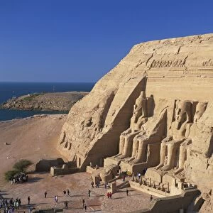 Aerial view over the Temple of Re-Herakhte (Sun Temple) (Great Temple) built for Ramses II