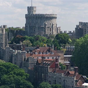 Aerial view, Windsor Castle, Windsor, Berkshire, England, United Kingdom, Europe
