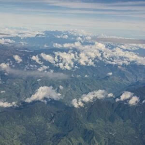 Aerial of the western highlands of Papua New Guinea, Pacific