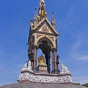 The Albert Memorial, a Gothic Revival monument to Prince Albert, husband of Queen Victoria, designed by Sir George Gilbert Scott, Kensington Gardens, London, England, United Kingdom, Europe