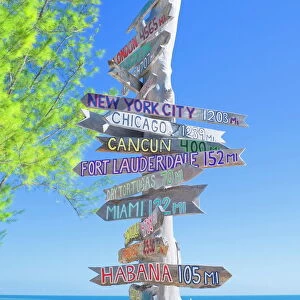 All directions sign post, Key West, Florida, United States of America, North America