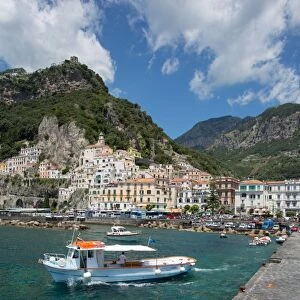Amalfi from Harbour, Amalfi, Costiera Amalfitana (Amalfi Coast), UNESCO World Heritage Site
