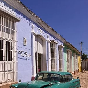 American Oldtimer in the cobbled streets of Trinidad, Cuba, West Indies