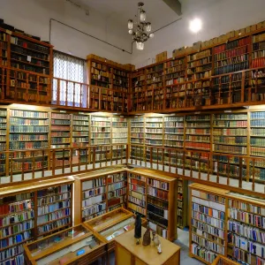 The ancient library Monastery of Santa Maria de la Real, Majorca, Balearic Islands