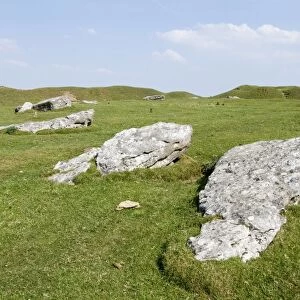 Ancient stone circle dating from around 2500 BC, Arbor Low, Derbyshire
