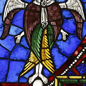 An angel in stained glass, International Stained Glass Centre, Chartres, Eure-et-Loir