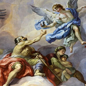 Angels and beggars, fresco by Johann Michael Rottmayrr, Karlskirche (St