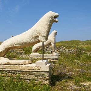 Apollo sanctuary, terrace of the lions, Delos, the most ancient archaeological site of the Aegean
