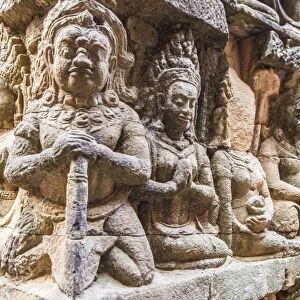 Apsara carvings in the Leper King Terrace in Angkor Thom, Angkor, UNESCO World Heritage Site, Siem Reap Province, Cambodia, Indochina, Southeast Asia, Asia