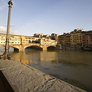 Along the Arno River and the Ponte Vecchio, Florence, Tuscany, Italy, Europe