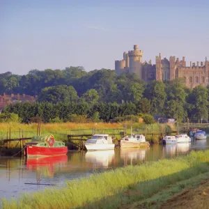 Arundel Castle and River, Arundel, Sussex, England