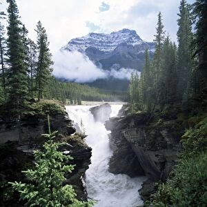 Athabasca Falls and Mount Kerkeslin, Jasper National Park, UNESCO World Heritage Site