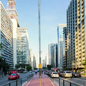 Avenida Paulista, the most famous street in Sao Paulo, Brazil, South America