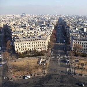 Avenue de Wagram from the top of the Arc de Triomphe, Paris, France, Europe