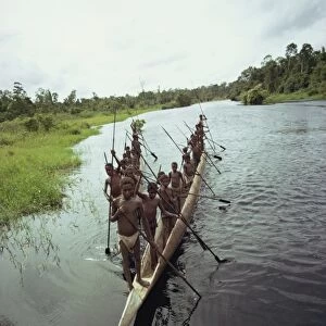 Bagair, canoes, Irian Jaya, Indonesia, Southeast Asia, Asia