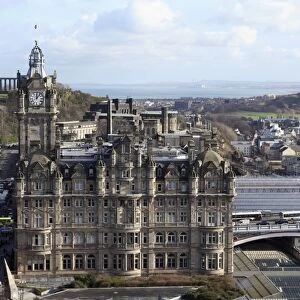The Balmoral Hotel stands next to Waverly Railway Station on Princes Street in Edinburgh