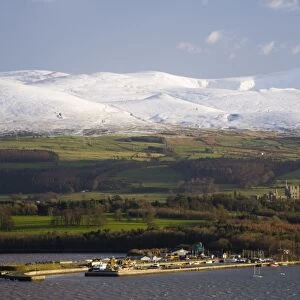 Bangor Port and Penrhyn Castle from across the Menai