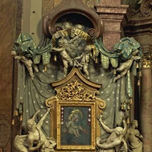 Baroque second altar, Trinity Church, Bratislava, Slovakia, Europe