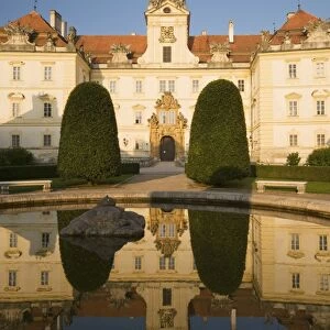 Baroque Valtice Chateau at sunrise, Valtice, Brnensko Region, Czech Republic, Europe