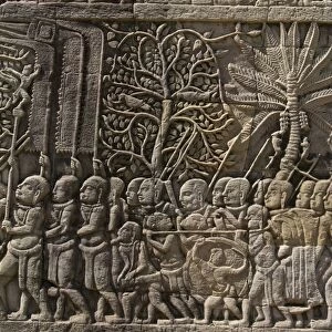 Detail of bas relief, Angkor Wat Archaeological Park, UNESCO World Heritage Site