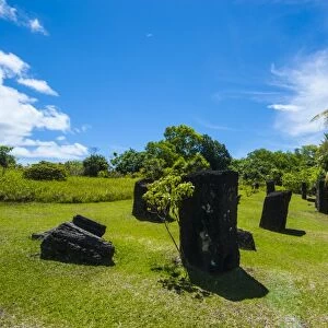 Basalt monoliths known as Badrulchau, Island of Babeldoab, Palau, Central Pacific, Pacific