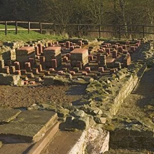 Bath house in settlement area, probably for civilian use, in Roman fort at Vindolanda
