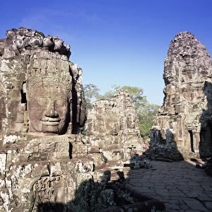 The Bayon and stone faces of Lokesvara, temples of Angkor, UNESCO World Heritage Site