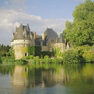 Bazouges Chateau and the River Loire at Sarthe, Pays de la Loire, Loire Valley
