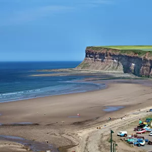 Beach and Huntcliff at Saltburn by the Sea, Redcar and Cleveland, North Yorkshire, Yorkshire, England, United Kingdom, Europe