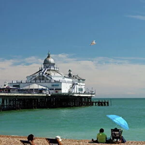 Beach and pier, Eastbourne, East Sussex, England, United Kingdom, Europe