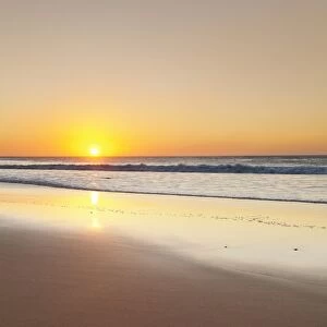 The beach Playa del Castillo at sunset, El Cotillo, Fuerteventura, Canary Islands, Spain, Atlantic, Europe
