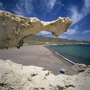 Beach scene, near San Jose, Cabo de Gata, Costa de Almeria, Andalucia, Spain, Europe