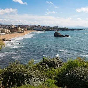 The beach and seafront in Biarritz, Pyrenees Atlantiques, Aquitaine, France, Europe
