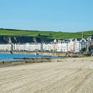 Beach on the seafront of Douglas, Isle of Man, crown dependency of the United Kingdom
