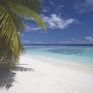 Empty beach on tropical island, Maldives, Indian Ocean, Asia