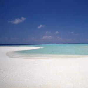 Empty beach and tropical lagoon, Maldives, Indian Ocean