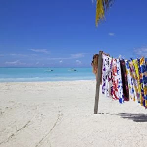 Beach and vendors stall, Jolly Harbour, St. Mary, Antigua, Leeward Islands, West Indies, Caribbean, Central America
