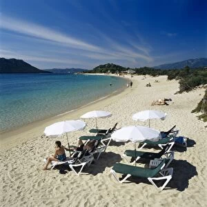 Beach view, Cala Rossa, southeast Corsica, Corsica, France, Mediterranean, Europe