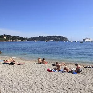 Beach, Villefranche sur Mer, Cote d Azur, French Riviera, Alpes Maritimes, Provence, France, Mediterranean, Europe