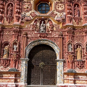 Beautiful facade of the Landa Mission, UNESCO World Heritage Site