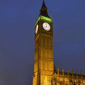 Big Ben at dusk, UNESCO World Heritage Site, London, England, United Kingdom, Europe