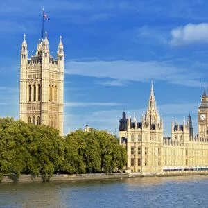 Big Ben, Houses of Parliament, and River Thames, Westminster, UNESCO World Heritage Site