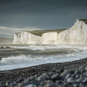 Birling Gap and the Seven Sisters chalk cliffs, East Sussex, South Downs National Park