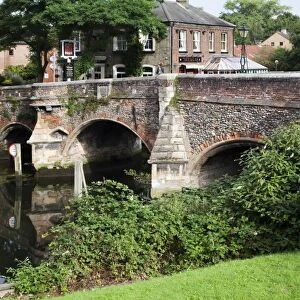 Bishop Bridge over the River Wensum, Norwich, Norfolk, England, United Kingdom, Europe