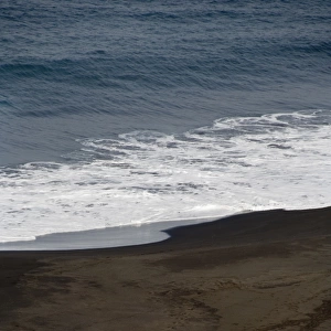 Black volcanic sand beach at Sao Filipe, Fogo (Fire), Cape Verde Islands