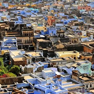 The blue buildings of Bundi, Rajasthan, India, Asia