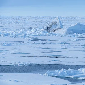 Blue iceberg in the high Arctic close to the North Pole, Arctic