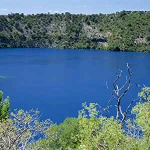 The Blue Lake, one of three crater lakes at the top of Mount Gambier, an extinct volcano