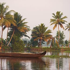 Boat on the backwaters, Allepey, Kerala, India, Asia